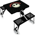 PICNIC TIME Disney Minnie Mouse Folding Picnic Table with Seats Collapsible Aluminum Table and Bench Set with Umbrella Hole Lightweight Portable Table for Camping TravelTailgating Backyard (Red)