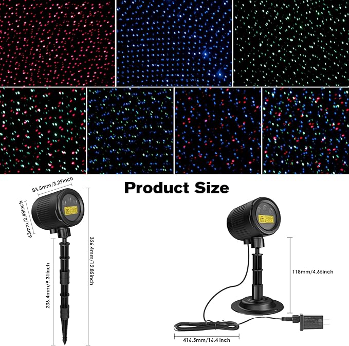 Laser Lights Outdoor 3 Color RGB Laser Projector Lights Outdoor Waterproof Holiday Laser Light Projector Outdoor Indoor for Home Yard Garden Decoration