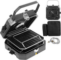 Adjustable 2-Burner Portable Stove with 16000 BTU with Camping Grill and Carrying Bag Portable Propane Camp Stove with 2 Burners &amp Piezo Ignition for Camping Backyard BBQTailgating (Black)