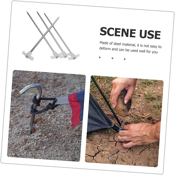 TOYANDONA 6Pcs Heavy Duty Tent Stakes Durable Camping Pegs for Secure Tent Fixing Resistant Ground Anchors for Canopy and Awning Lightweight and Portable Design