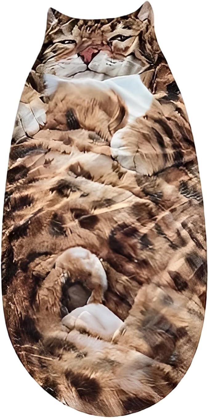 Fluffy Cat Sleeping Bag for Adults Washable Warm Plush Cat Envelope Sleeping Bag for Camping Sleepovers Home Lounging69×32in