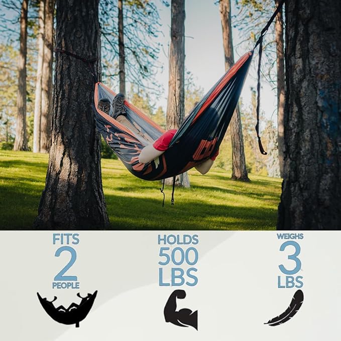 Rincon Official (Oregon State University) University College Hammock - Premium 210T Nylon Spacious 112 x 74 inches (LxW) Double &amp Single Camping Hammock - Portable Gear for Students and Alumni