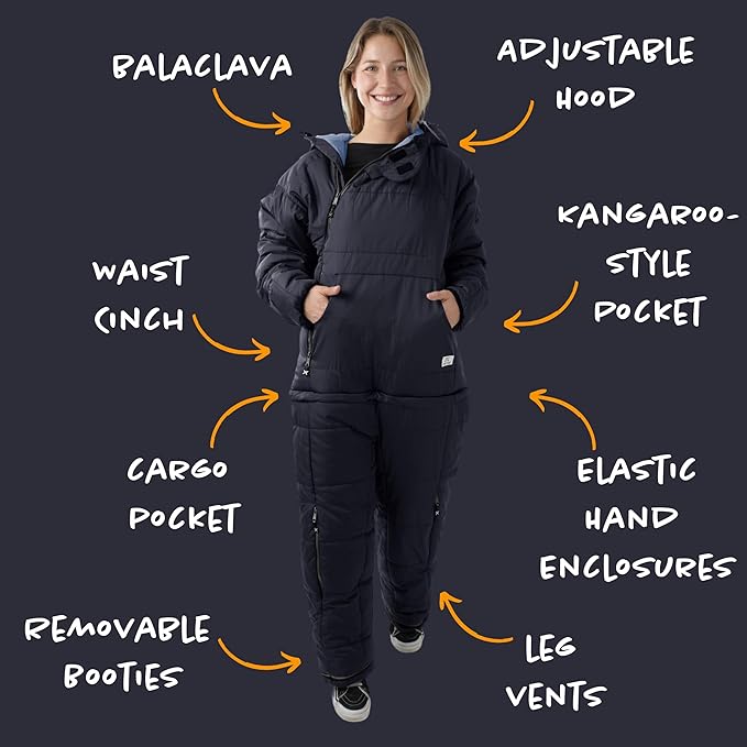Selk'bag SWYTCH Original Wearable Sleeping Bag &amp Jacket | Convertible 2-in-1 Design Water-Resistant Eco-Friendly for Camping Hiking Travel Skiing and Casual Use