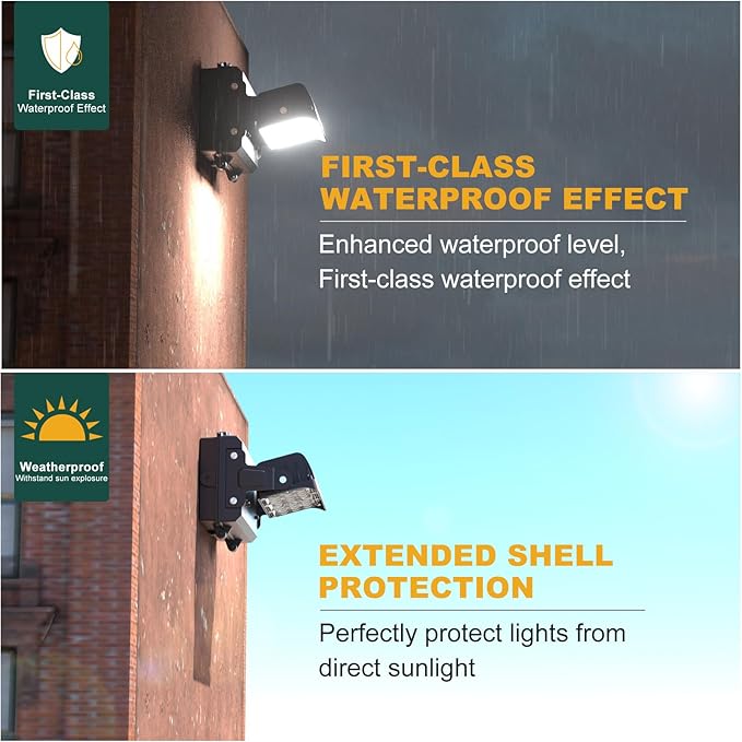 4Pack 120W LED Wall Pack Lights 360° Adjustable Panel with Dusk to Dawn Photocell 18000Lm 5000K Daylight IP65 Waterproof &amp Advanced Heat Dissipation Outdoor Security Lighting