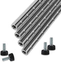 86 NSF Chrome Wire Shelf Post 1 Inch Metal Pole Foot Included for Wire Shelf Rack Poles and Parts (4 Pack)