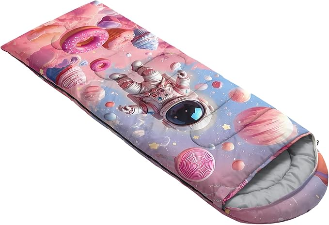 AILONEN Cartoon Camping Sleeping Bag for Boys Girls AdultsLightweight &amp Waterproof3 Season Warm &amp Cold WeatherPortablePrinted Sleeping BagTravelingCampingHiking