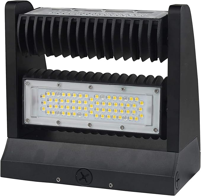 RuggedGrade 80W - Rotate III Series LED Wall Pack - 10600 Lumens - 3000K Warm White - High Efficiency 140 Lumen per Watt - Outdoor LED Wall Light - Black Housing - DLC 5.1 Premium