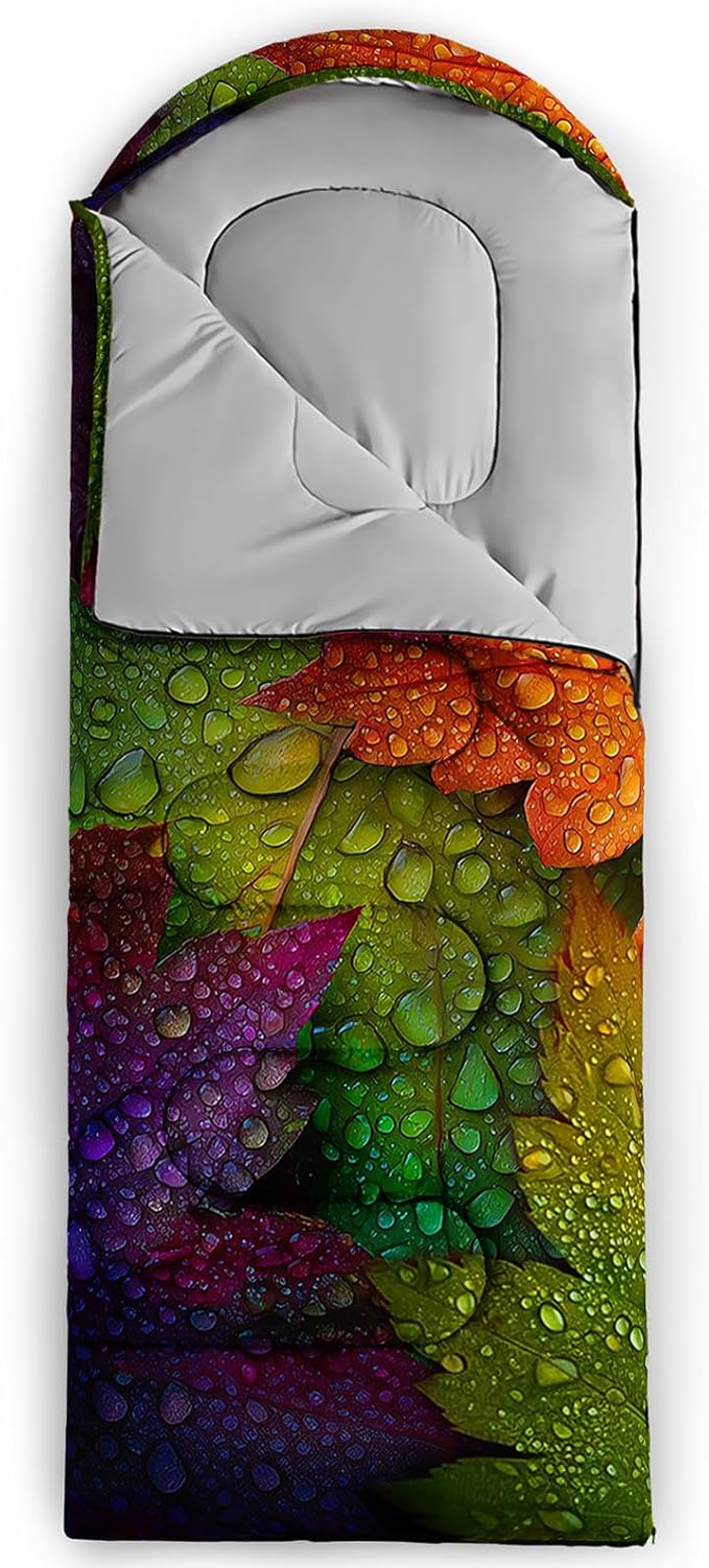 QOOMO Camping Sleeping Bags3 Season Warm &amp Cool WeatherLightweightWaterproof Sleeping Bags for Adults &amp KidsTravelingand OutdoorsCamping Gear Equipment