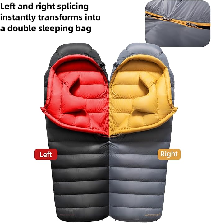 Down Sleeping Bag for Adults 620 Fill Power 0 Degree Sleeping Bag Cold Weather Ultralight with Pouch for Backpacking Camping Hiking