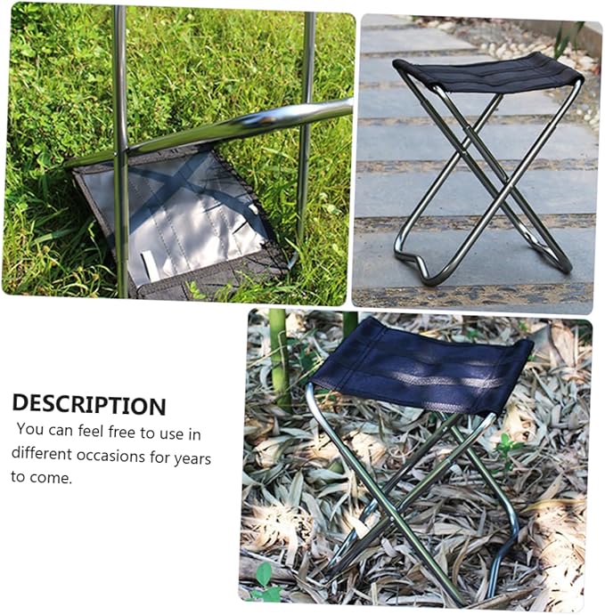 Sturdy Camping Stool Rod Holder Aluminum Alloy Fishing Chair for Outdoor Activities