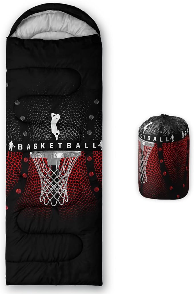 Axolotl Gamepad Sleeping Bag3 Season Warm and Cool Weather Game Console Sleeping Bag for Boys TeensWaterproof Lightweight Geometry Hexagonal Sleeping Bag for TravelingOutdoors CampingBlueBlack