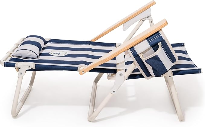 Business &amp Pleasure Co. Margaritaville Manana Backpack Beach Chair Lay Flat Reclining Lightweight &amp Portable Insulated Cooler Pocket Continental Drifter Stripe