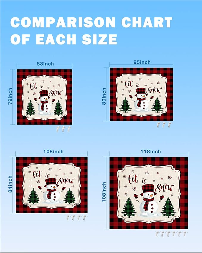 Beach Blanket Waterproof Sandproof OversizedCute Snowman with Scarf Hat Christmas Tree Beach Mat with Corner Stakes Sand PocketsWinter Snowflake Red Buffalo Plaid Picnic Mat for Travel 95x80In