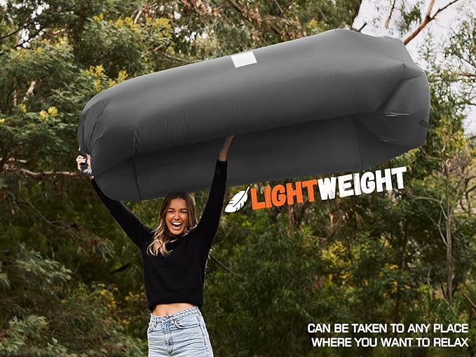 WEKAPO Inflatable Couch Air Lounger Chair - Camping &amp Beach Accessories Portable Blow up Sofa for Hiking Lawn Indoor/Outdoor Movies &amp Music Festivals. Lightweight and Easy to Set Up Air Ham