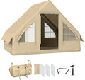 Outsunny Inflatable Tents for Camping Easy Setup Blow Up Tent 420D Oxford Windproof Waterproof 4 Season Glamping Tent with Pump and Carry Bag for 4-6 Person