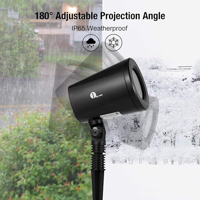 1byone Christmas Lights Projector Decorations Auto-Shifting Images &amp Switchable Pattern Outdoor/Indoor Use Ip65 Water-Resistant