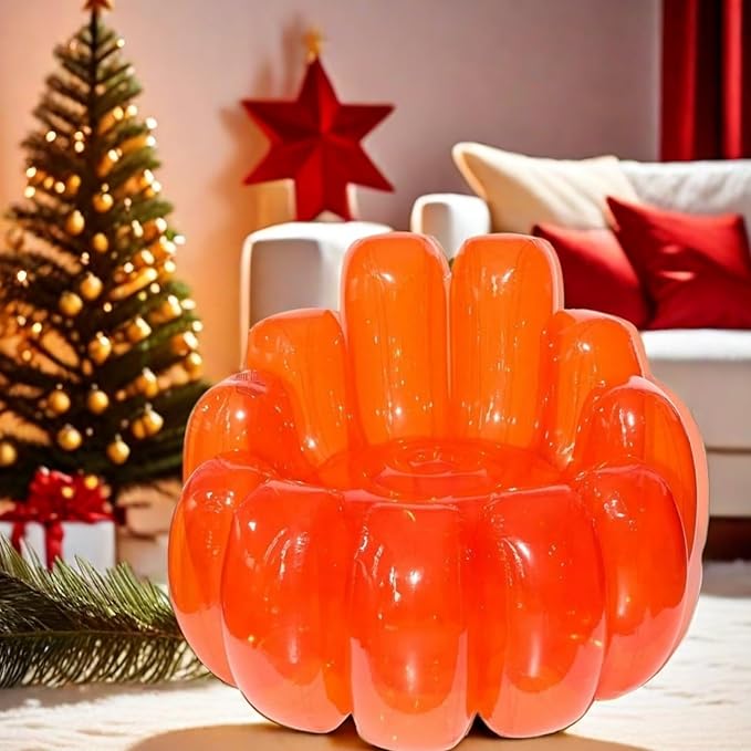 Jelly Inflatable ChairJelly Chair Collection Inflatable Jello Blow Up for Indoor Outdoor Camping Party Beach Hiking Yard (Orange)