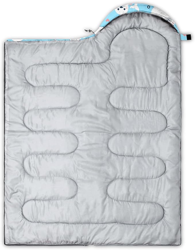 Kids Sleeping Bag for Boys GirlsCute Puppy Print-Lightweight Warm Portable Outdoor Indoor-Waterproof Cold Weather Resistant Sleeping Bag for Camping Hiking