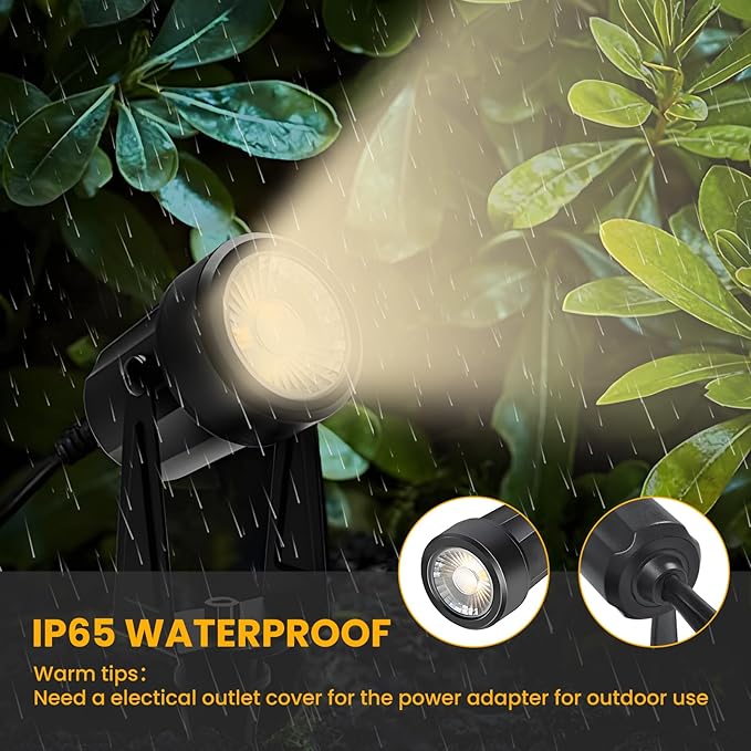 Svater 4 Pack Landscape Lighting Low VoltageOutdoor Spotlights with Transformer Plug in LED Spot Lights for Yard BackyardHouse 12V 3000K Warm White IP65 Waterproof