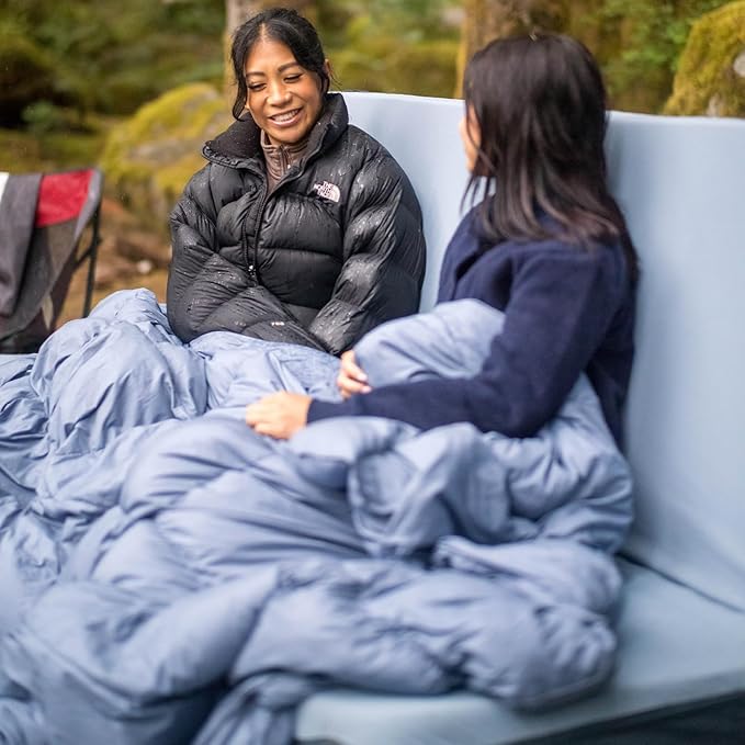 HEST Packable Down Comforter for Camping Single Size - Warm Outdoor Puffy Blanket Down Blanket with 50-L Tote Hydrophobic Duck Down - Perfect for Hiking Camping Backpacking &amp Outdoor Adventur