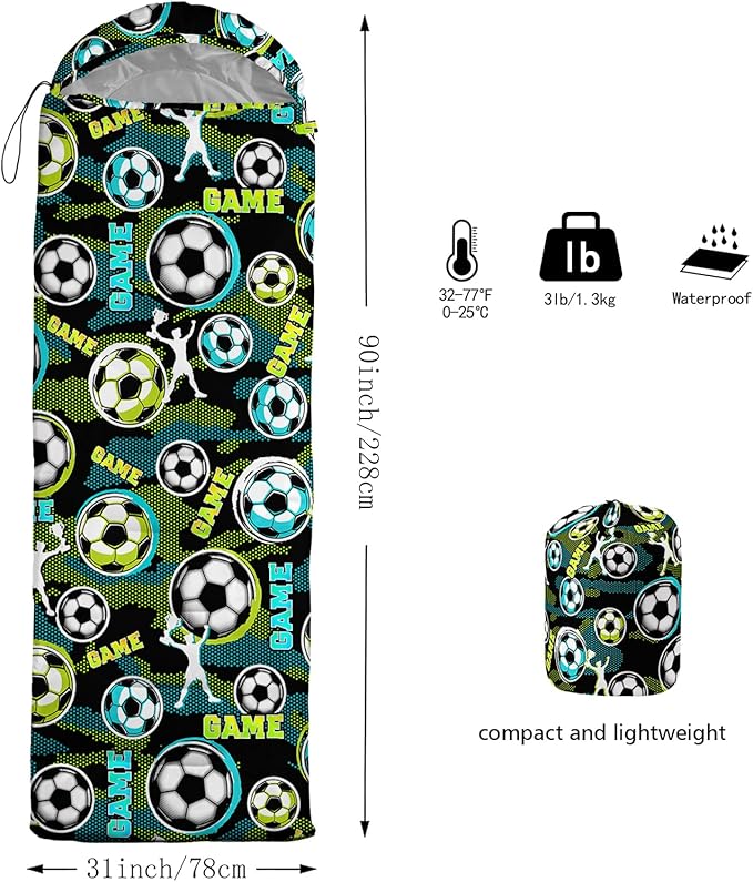 QOOMO Camping Sleeping Bags3 Season Warm &amp Cool WeatherLightweightWaterproof Sleeping Bags for Adults &amp KidsTravelingand OutdoorsCamping Gear Equipment