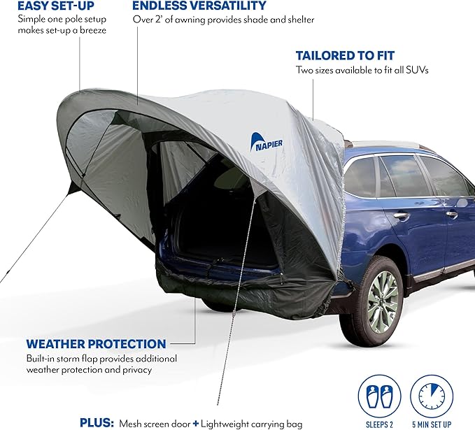 Napier Sportz Cove | SUV Tailgate Tent with Awning | Fits Small to Large SUVs | Easy 5-Minute Setup | Sun Protection &amp Privacy Shelter for Camping Tailgating Road Trips