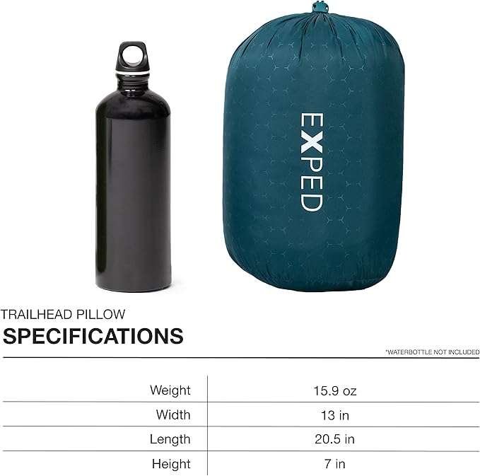 Exped Trailhead Pillow - Large Plush Memory Foam Travel &amp Camping Pillow Cypress