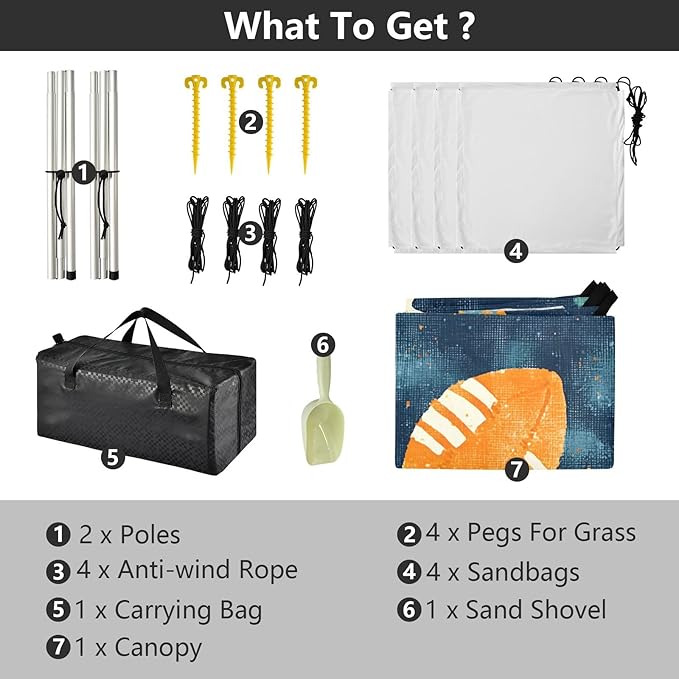 Rugby Pattern (41) Camping Sun Shelter Beach Tent Portable Beach Sun Shade Outdoor Canopy for Camping Trips Fishing Picnic