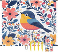 Waterproof Sandproof Beach Blanket 59''×68'' Animal-Bird Flower Polyester Outdoor Picnic Blanket with 4 Stakes &amp Storage Bag for BeachCampingVacation