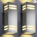 KIZON Modern Dusk to Dawn Outdoor Lighting 2 Pack Stainless Steel Up and Down Sconce with E26 Base Includes 3000K Bulbs Waterproof Exterior Lighting Fixtures Outdoor Lights for House Porch Garage