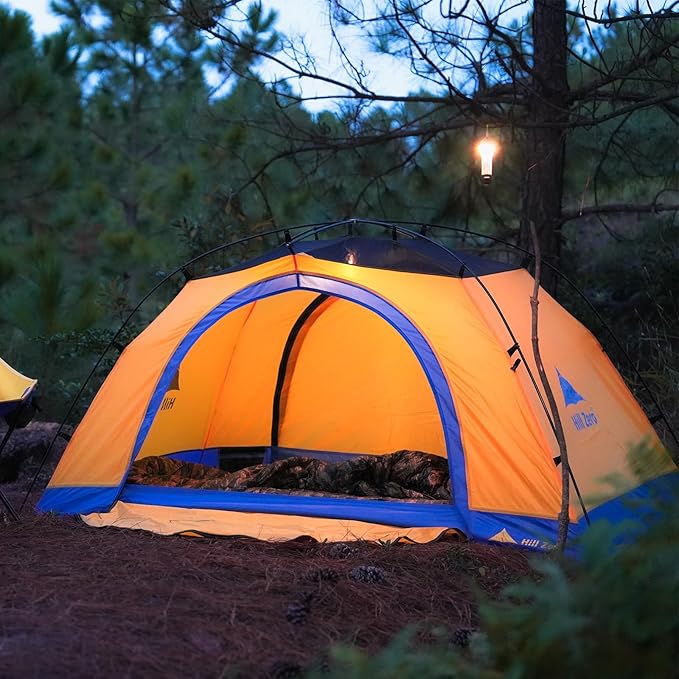 Tulip 2P Backpacking Tent – 3 Season Camping Tentwith Double Door Waterproof Windproof Lightweight Easy Set Up 3 Season 2 Person Tent Camping Hiking Beaches Picnic Mountaineering