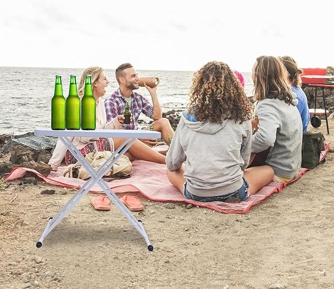 Ciieeo Portable Folding Dining Table Outdoor Plastic Portable Desk for Camping Picnic Backyard Use