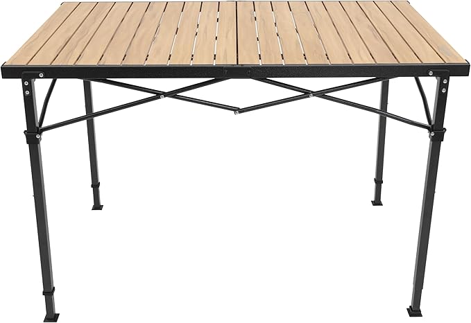 ALPS Mountaineering Overlanding Table Aluminum Roll-Top with Wood-Look Adjustable Height