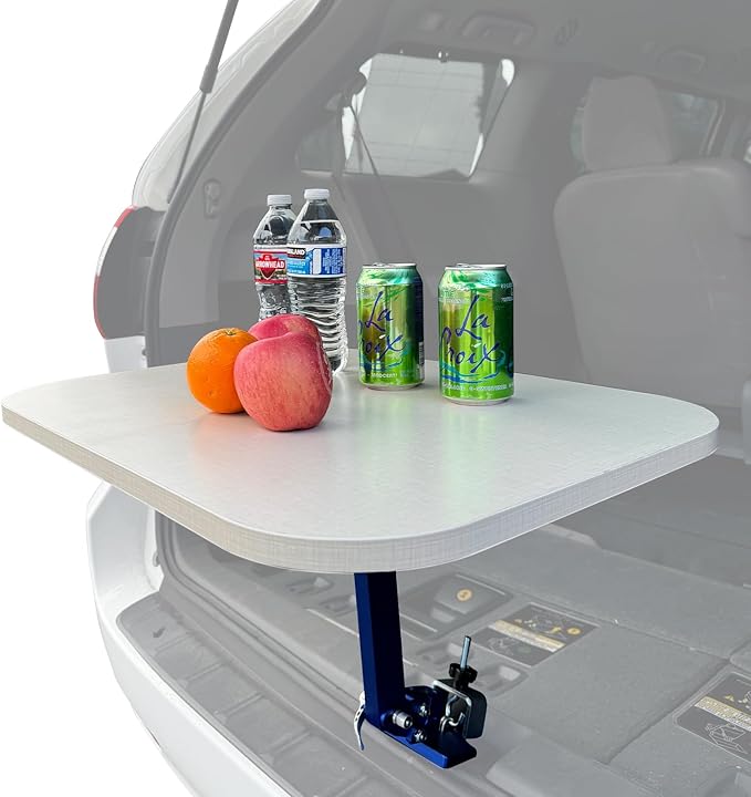 HKTE Car Tailgate Table for SUVs and Vans Multi-Functional Folding Camping Table for Cars Ideal for Outdoor Activities Road Trip Travel and Tailgating