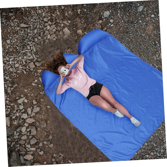 4pcs Oxford Portable Inflatable Camping Sleeping Pad for Beach Travel Reusable Nails