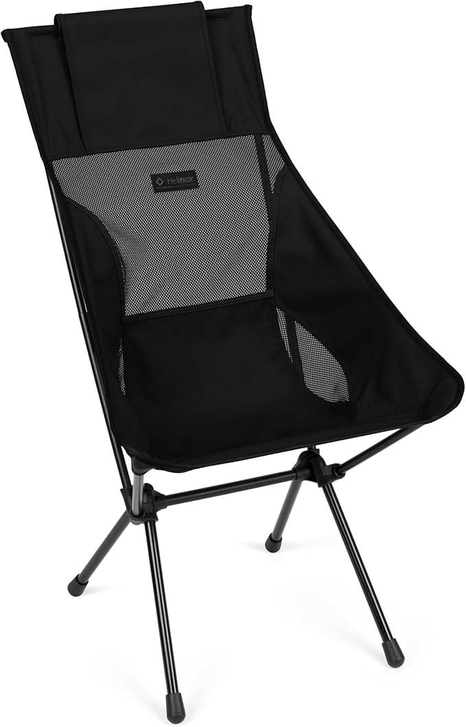 Helinox Sunset Chair Lightweight High-Back Collapsible Camping Chair Blackout 3.4Ibs Outdoor Chairs Picnic Chair Portable Camping Chair with Side Pockets