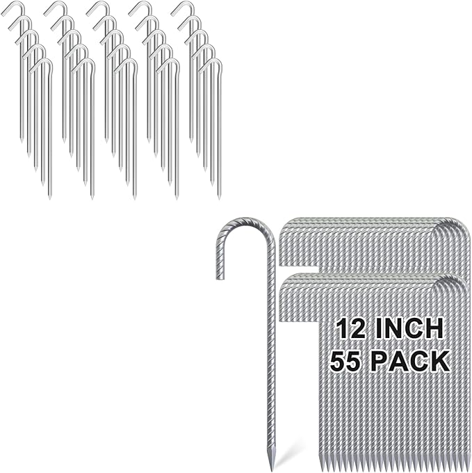 9 inch Tent Stakes + 12 inch rebar Stakes