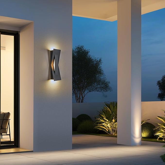 Modern Dimmable LED Up Down Wall Light120-277VCRI 90+2200LM 3000KIP65 Waterproof 10%-100% Dimmable for Commercial &amp Home Outdoor or Indoor 15 Inch Porch &amp Patio Wall Mount.