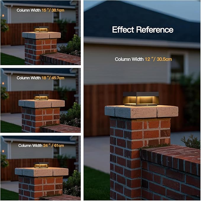 Outdoor Post Lights Hard Wired 7.9 AC100-240V Column Lights Waterproof Modern Pillar Light 3000K Fence Post Cap Light Deck LED Lamp Landscape Lighting for Patio Garden Yard Gate Posts