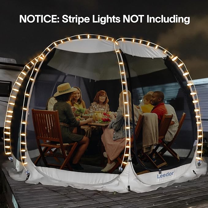 LEEDOR Pop Up Screen House 6-10-15 Person Outdoor Screen TentCamping Screen Room with Carry Bag Screened Gazebo with Mosquito Netting Instant UV Resistant Sun Shelter for Garden Patio Backyard