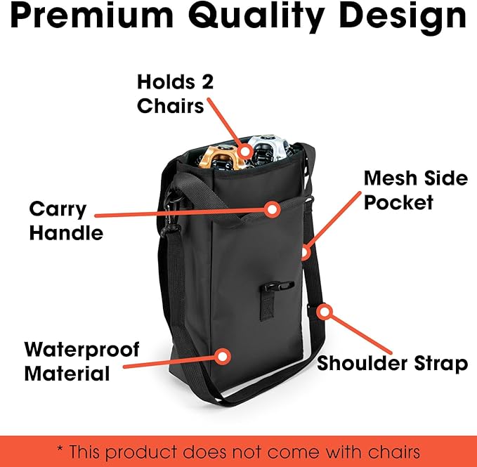 CLIQ Waterproof Chair Bag - Holds 2 4 and 6 Chairs for Camping and Outdoor Activities