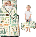 Personalized Toddler Nap Mat – Custom Name Sleeping Bag with Pillow &amp Blanket Roll-Up Nap Mats for Daycare