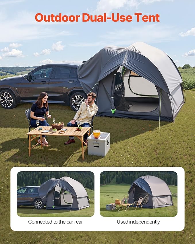 VEVOR SUV and Pickup Truck Camping Tents Waterproof Double Layer Design with Carry Bag Accommodates 2-9 Persons for Outdoor Activities
