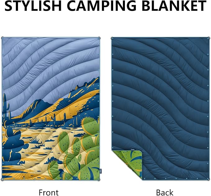 Camping BlanketLightweight Puffy Printed Camping Blanket Packable Outdoor Blanket for CampingTraveling Stadium Hiking Picnics