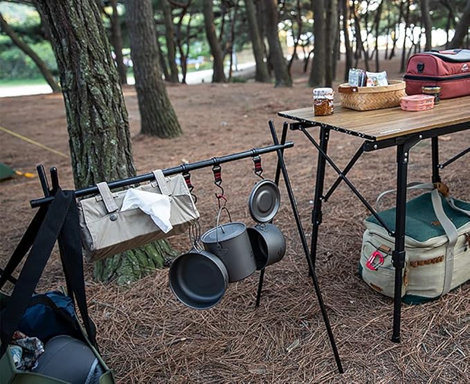 Folding Hanging Rack Travel Camping Shelf Triangle Rack Assembly Storage Picnic Rack