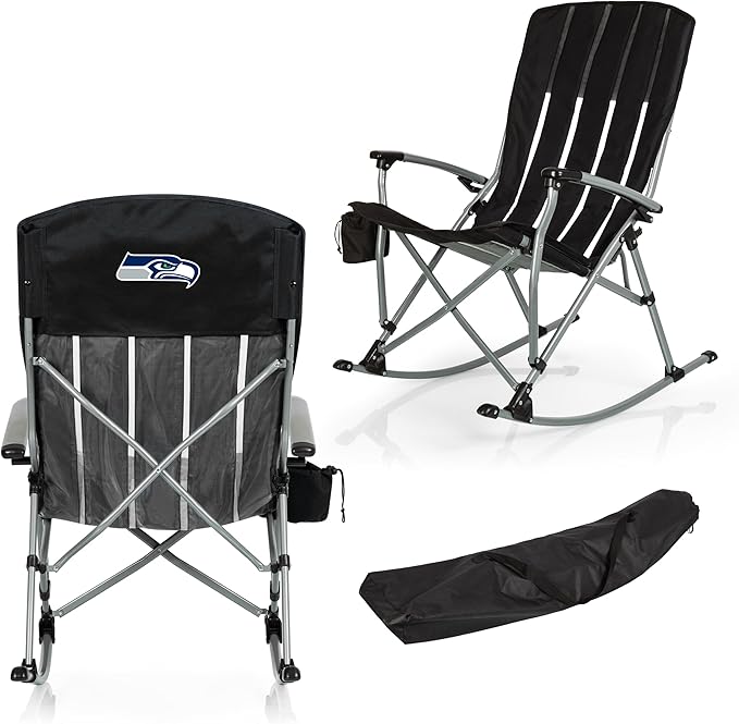 Picnic TIME NFL Unisex-Adult NFL Outdoor Rocking Camp Chair XL Heavy Duty Camping Chair for Adults