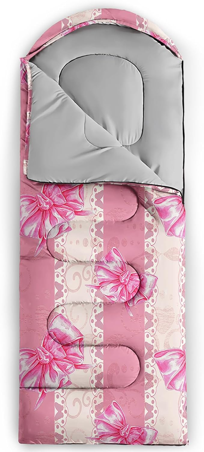 AILONEN Cartoon Camping Sleeping Bag for Boys Girls AdultsLightweight &amp Waterproof3 Season Warm &amp Cold WeatherPortablePrinted Sleeping BagTravelingCampingHiking