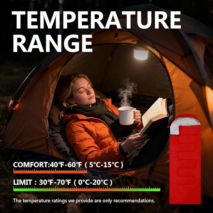 Sleeping Bags Lightweight Camping Sleeping Bag for Adults Kids Hiking Outdoor Travel Cold Weather &amp Warm