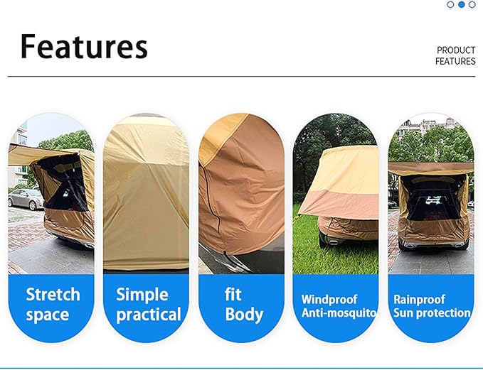 Camping Mattress Car Trunk Tent Sunshade Rainproof Tailgate Shade Awning Tent for Car SelfDriving