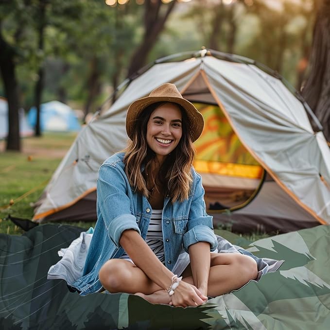 Camping Blanket Puffy - Outdoor Stadium Blanket Wearable Lightweight Packable Machine Washable Camping Quilt for Traveling Picnic Beach Party